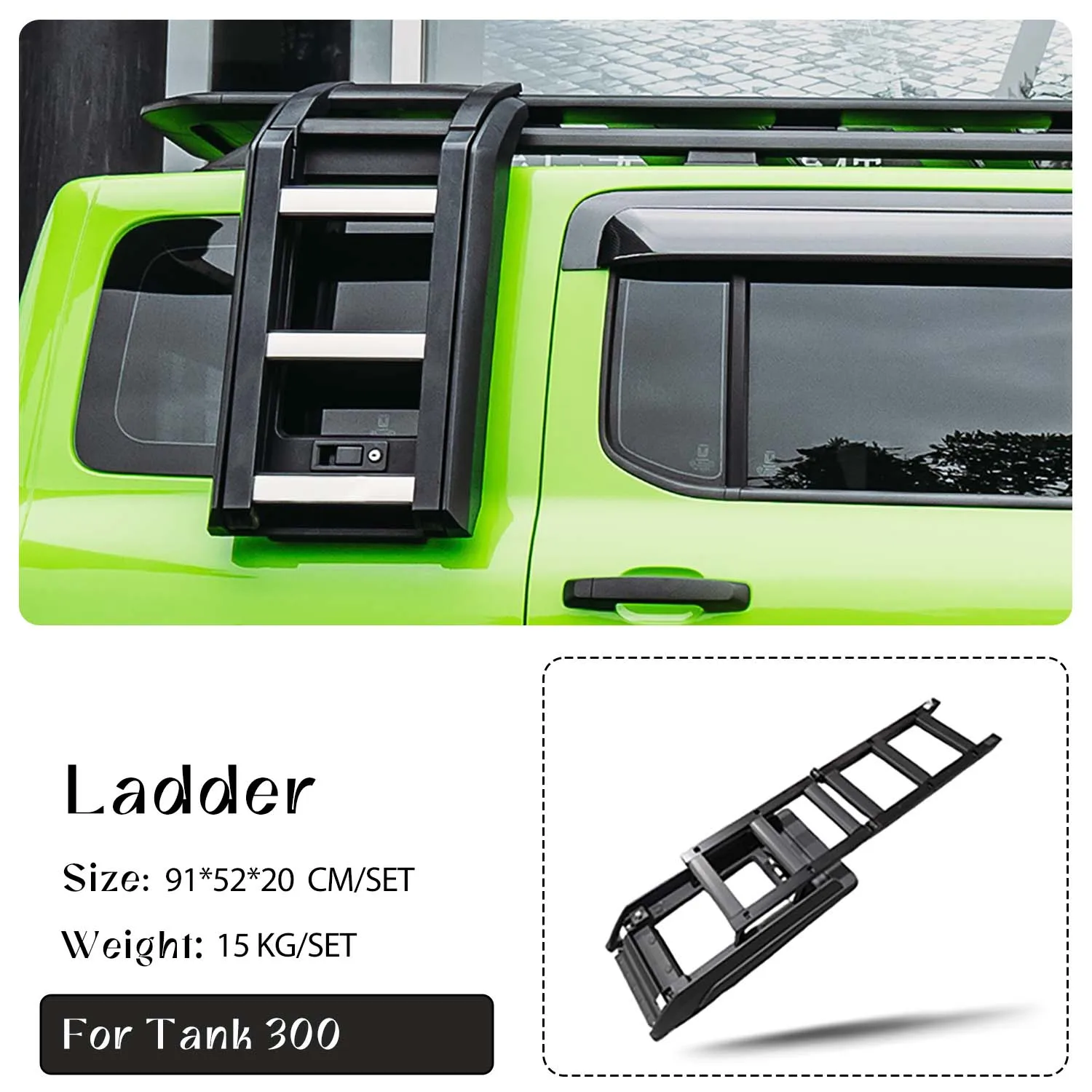 

Offroad Aluminum Climb Ladder 4x4 Side Ladder Rack Auto Accessory for Great Wall Tank 300 Car Part New Upgrade Installation