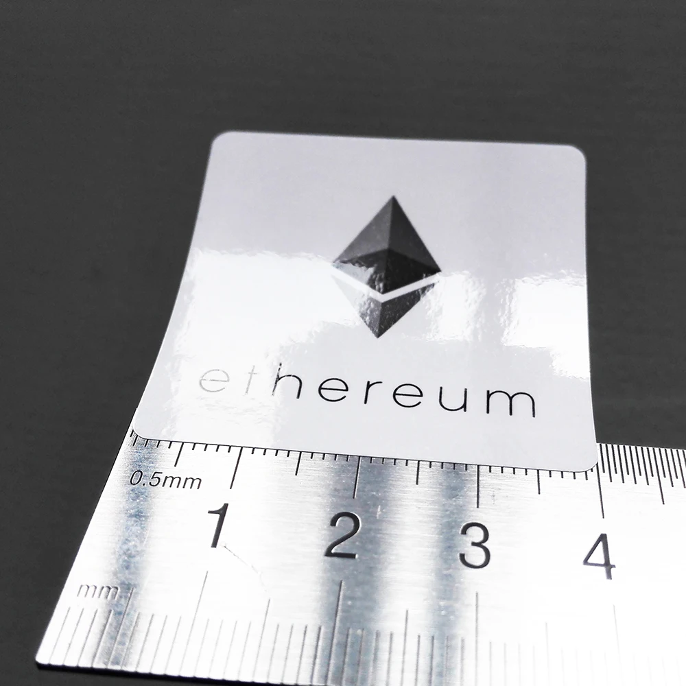 100 Stück 4 cm Bitcoin-Logo-Etikettenaufkleber Kunstdruckpapier mit glänzender Laminierung für Kryptowährungsfans – Detail 3