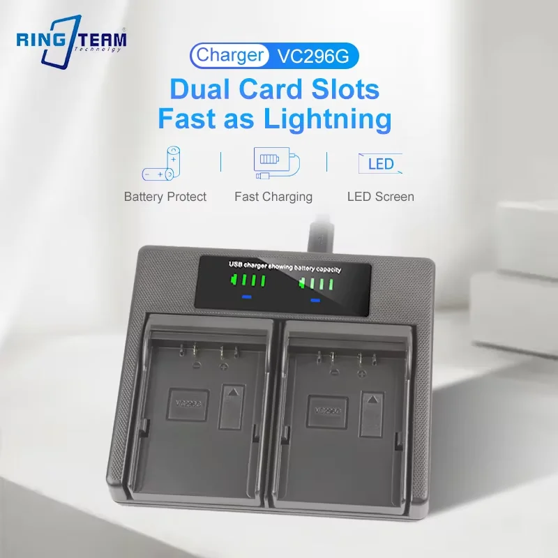 VC296G Plate Dual Charger  for JVC BN-VC296G/GY-HC500/GY-HC550 Battery Charger