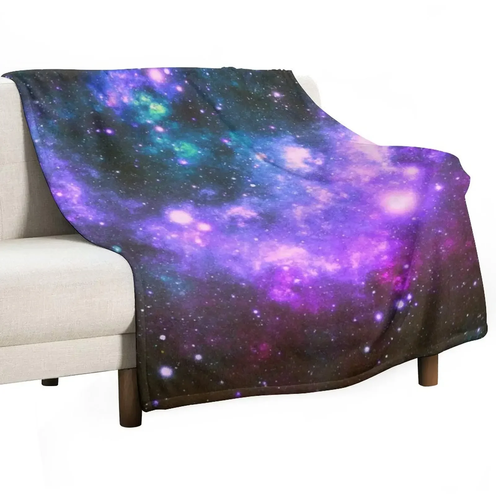 Galaxy Nebula Purple Turquoise Teal Blue Throw Blanket Cozy Light Blanket for Travel Camping Picnic