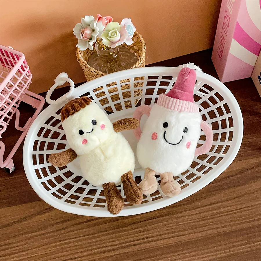 가짜 젖병 플러시 인형 야쿠르트 펜던트 거실 장식 펜던트 가구 용품 창의적인 열쇠고리 커플 선물
