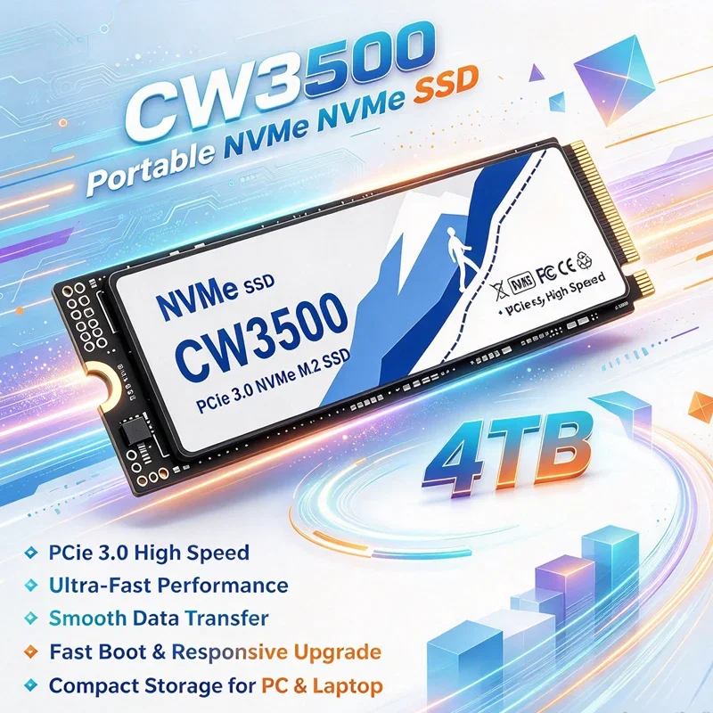 SSD M.2 NVMe CW3500 PCIe Gen3.0 TLC 3D NAND 1TB 4TB 2280 Unidade de Estado Sólido Interna para Desktop e Laptop