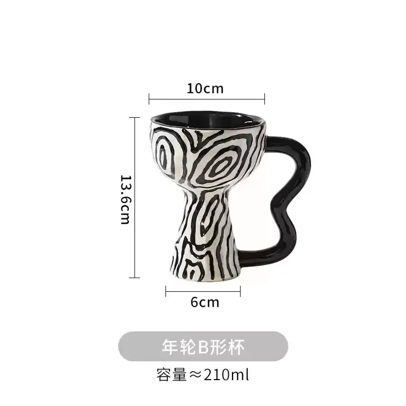 

Niche retro style high-footed coffee cup ceramic high-value handmade creative art dessert ice cream cup