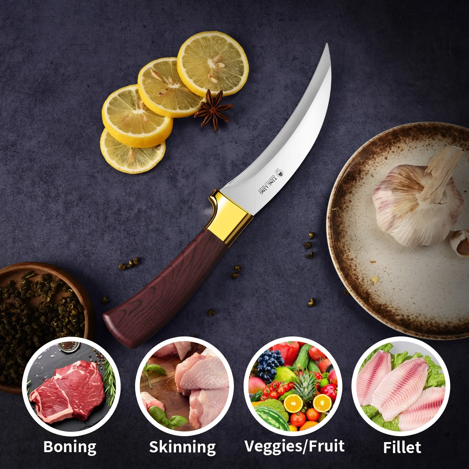 1PC Outdoor high hardness cutting knife, bone removal special knife, fruit knife, peeling knife U9195