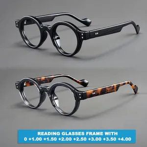 ヴィンテージレトロラウンド女性男性男性の光学眼鏡フレームディオプター0 +1.0〜 +4.0の女性男性スペクタクルを読む 8つのベストセールスラウンドの眼鏡-8