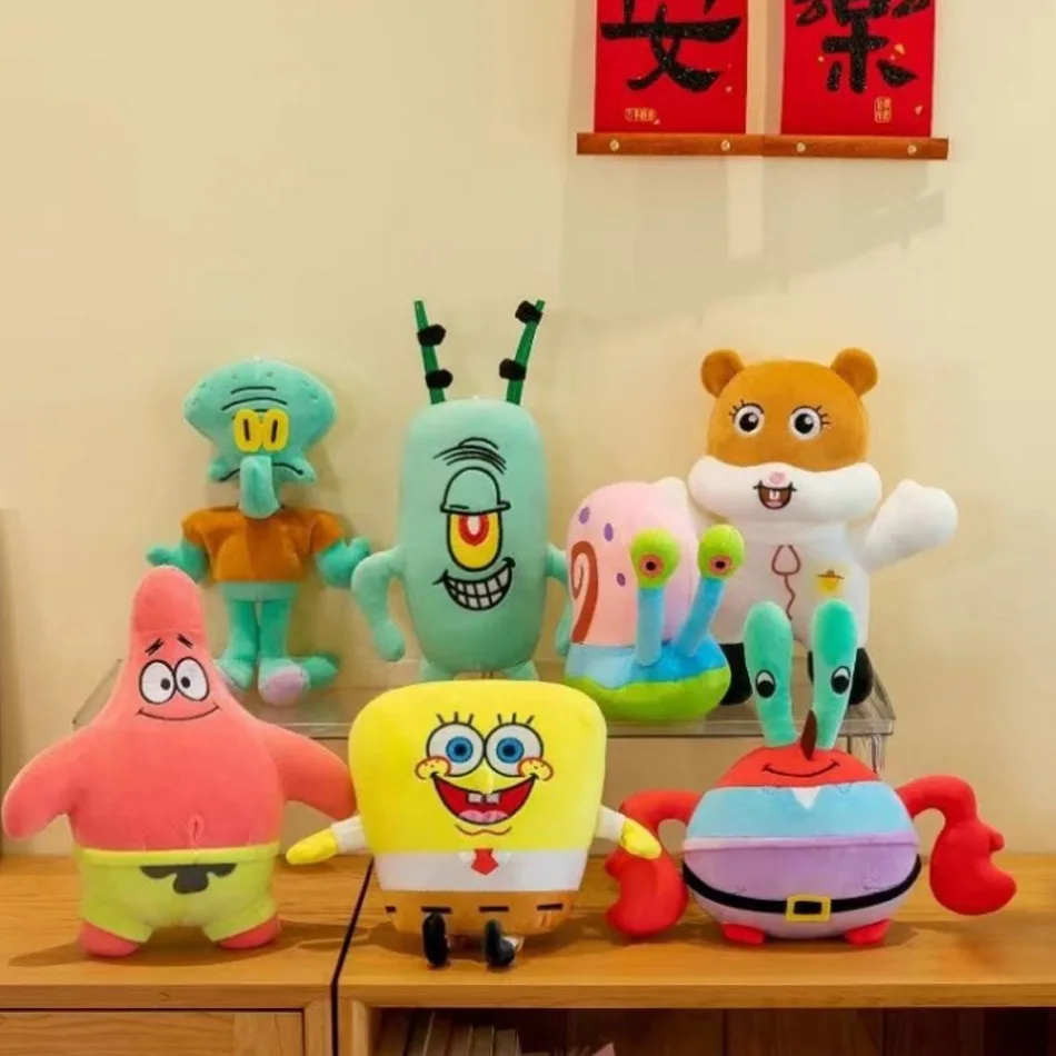 SpongeBob Patrick Star Gary Thaddäus Tentakel Plüschpuppen Kleiner Anhänger Taschenbehänge Weihnachten Geburtstag Gi