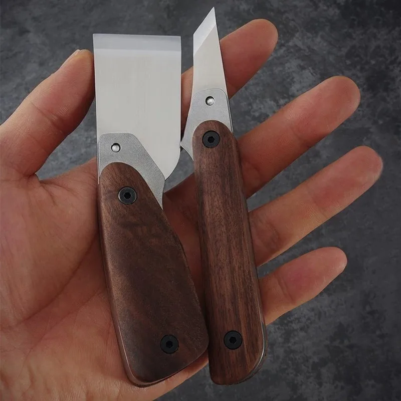 Replaceable Blade Leather Cutting Tool Black Walnut Wood Handle DIY Leather Craft Cutter T12 T13