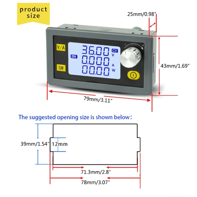 XY-SK80H Adjustable Buck-Boost Power Converter DC6~36V to DC0.6~36V/0-5A 80W CV-CC Regulator with LCD Drop Shipping