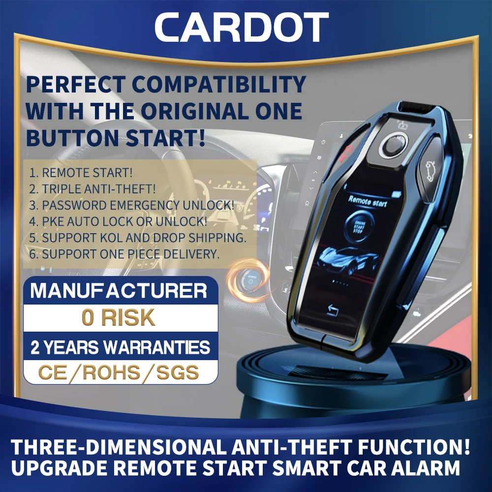 Drop Shipping KOL Wholesale Cardot Liquid Smart Key Engine Start Stop Smart Pke Keyless Entry Remote Starter Car+Alarms