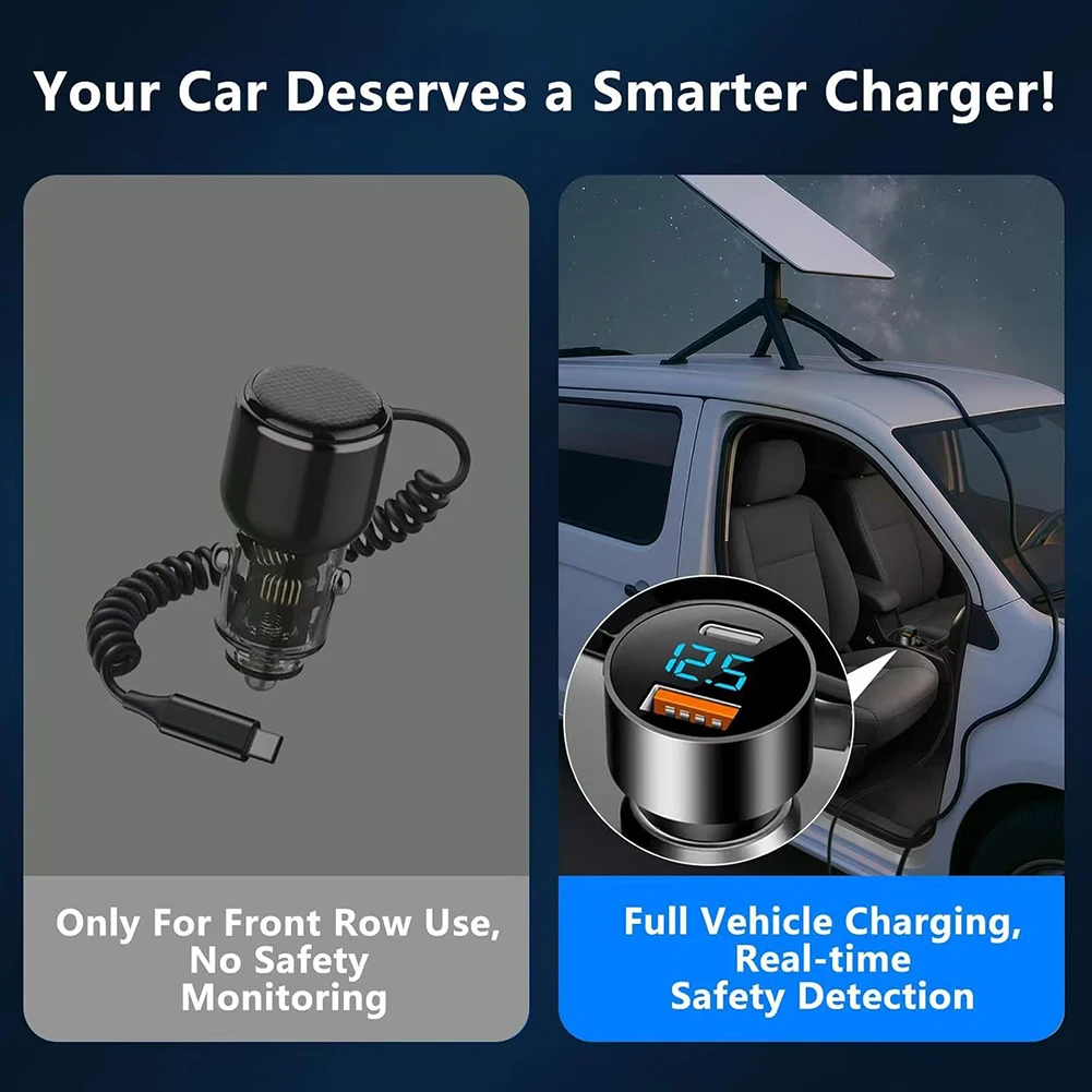 

Автомобильное зарядное устройство 3-в-1 с двумя USB-портами для Starlink, кабель питания 12В-24В DC, адаптер 1-в-2, двойной USB-кабель для питания в автомобиле