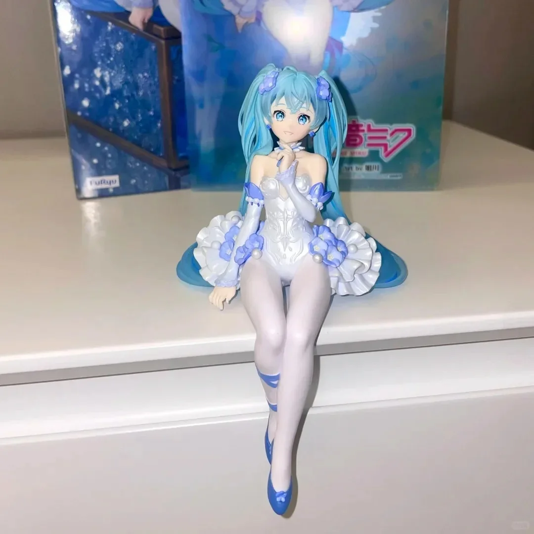 Neue Hatsune Miku Anime-Figur, rosa Sakura, sitzende Pose, PVC-Actionfigur, Modellspielzeug, Dekoration, Sammlerstück, Geschenk