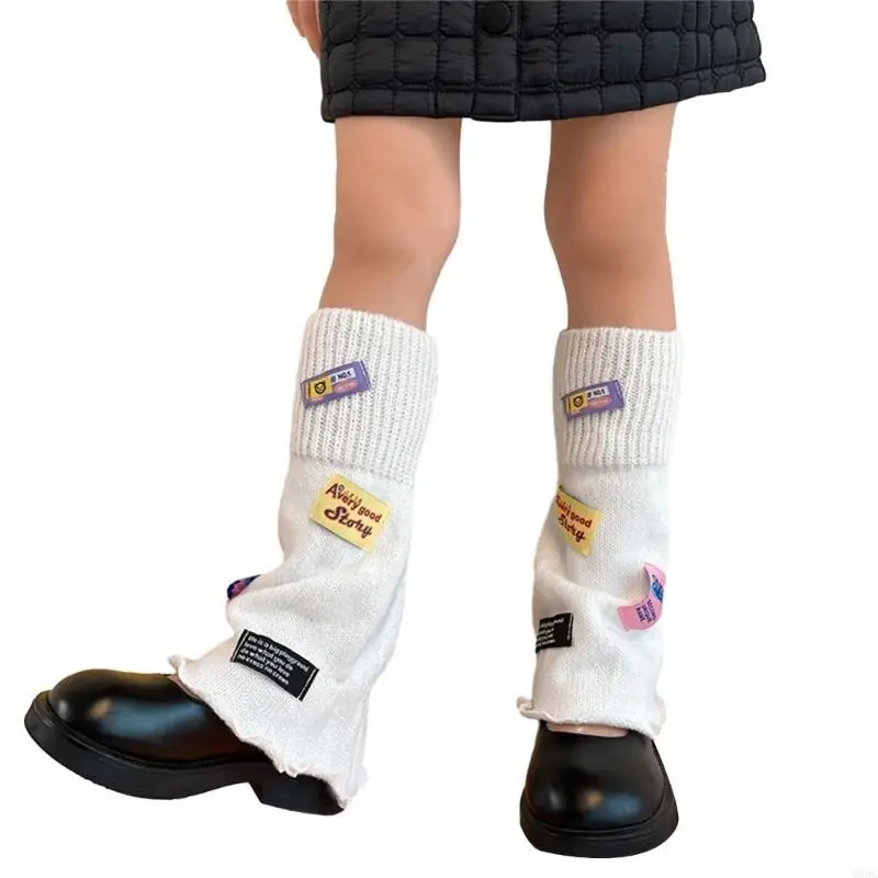 

M89C Girls Leg Warmers Knee High Socks Long Warm Leg Covers Knit Breathable Stockings