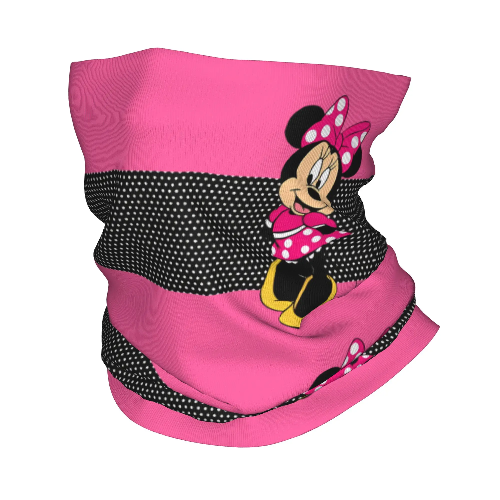 

Зимняя повязка на голову и шарф-труба с дизайном Минни в стиле аниме, милый унисекс-аксессуар для походов и велоспорта, бандана-гайтер с милым рисунком