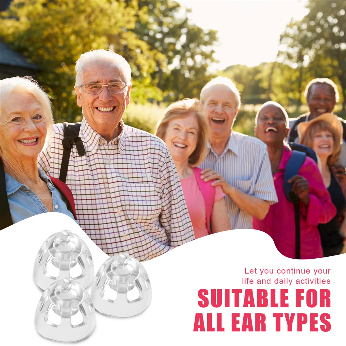 ミニフィットベース用ユニバーサルドーム、補聴器用品、オープン、8mm、3パック