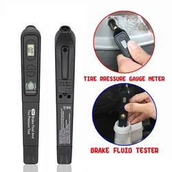 Newest Brake fluid oil TPMS tester pen 2 in 1 Car Liquid Testing For DOT3/DOT4 and Digital Tire Pressure Gauge With 5 LED light