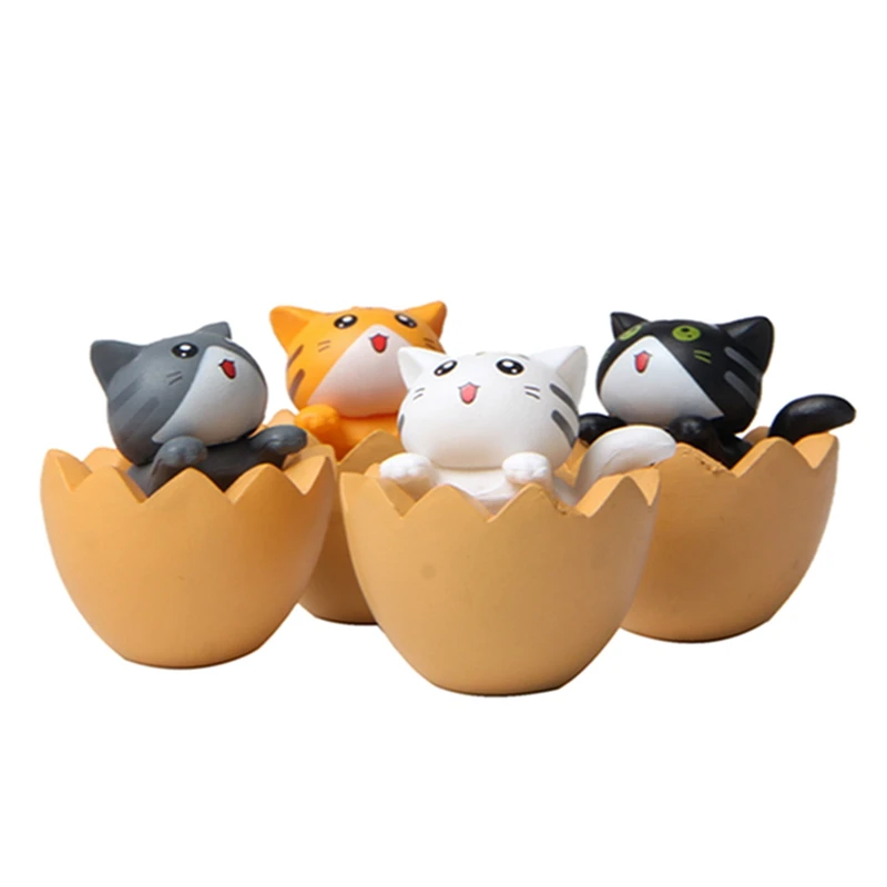 

Cute Pot Cat Figure Decor Cartoon Cat Kitty Kitten Model Small Statue Cat Figurine Crafts Home Figure Ornament DIY Decoration