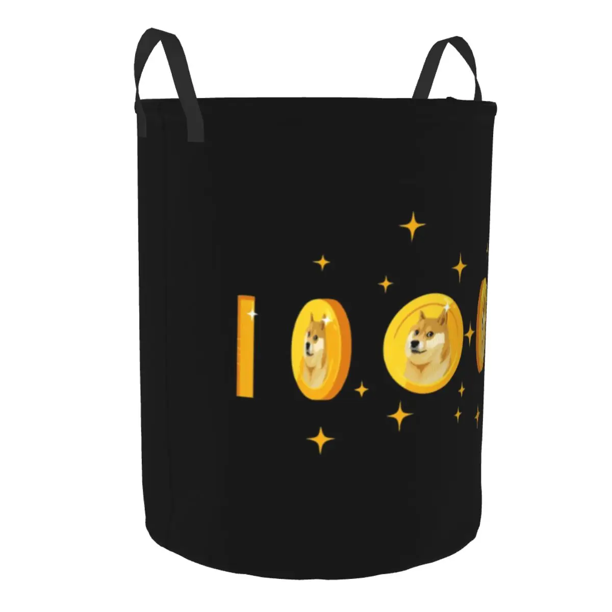 Bitcoin Dogecoin Shiba Inu Dog Coin Laundry Hamper Large Clothes Storage Basket Cryptocurrency Mining Toys Bin Organizer