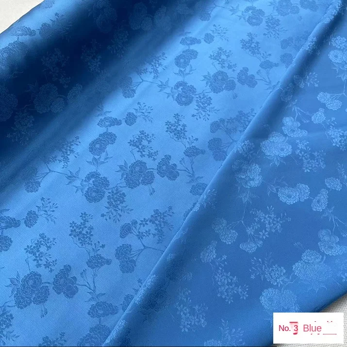 Jacquard Mulberry Silk Fabric By The Meter for Sewing Dress Shirt Cheongsam Bed Sewing Elastic Flower Cloth Soft Smooth Draping