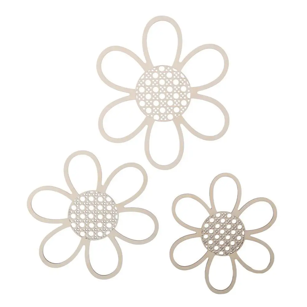 3pcs Small 18*20cm Boho Daisy Wall Decor Large 22*25cm Classic Color / Vivid Color Daisy Wall Decor Wooden Middle 20*22cm