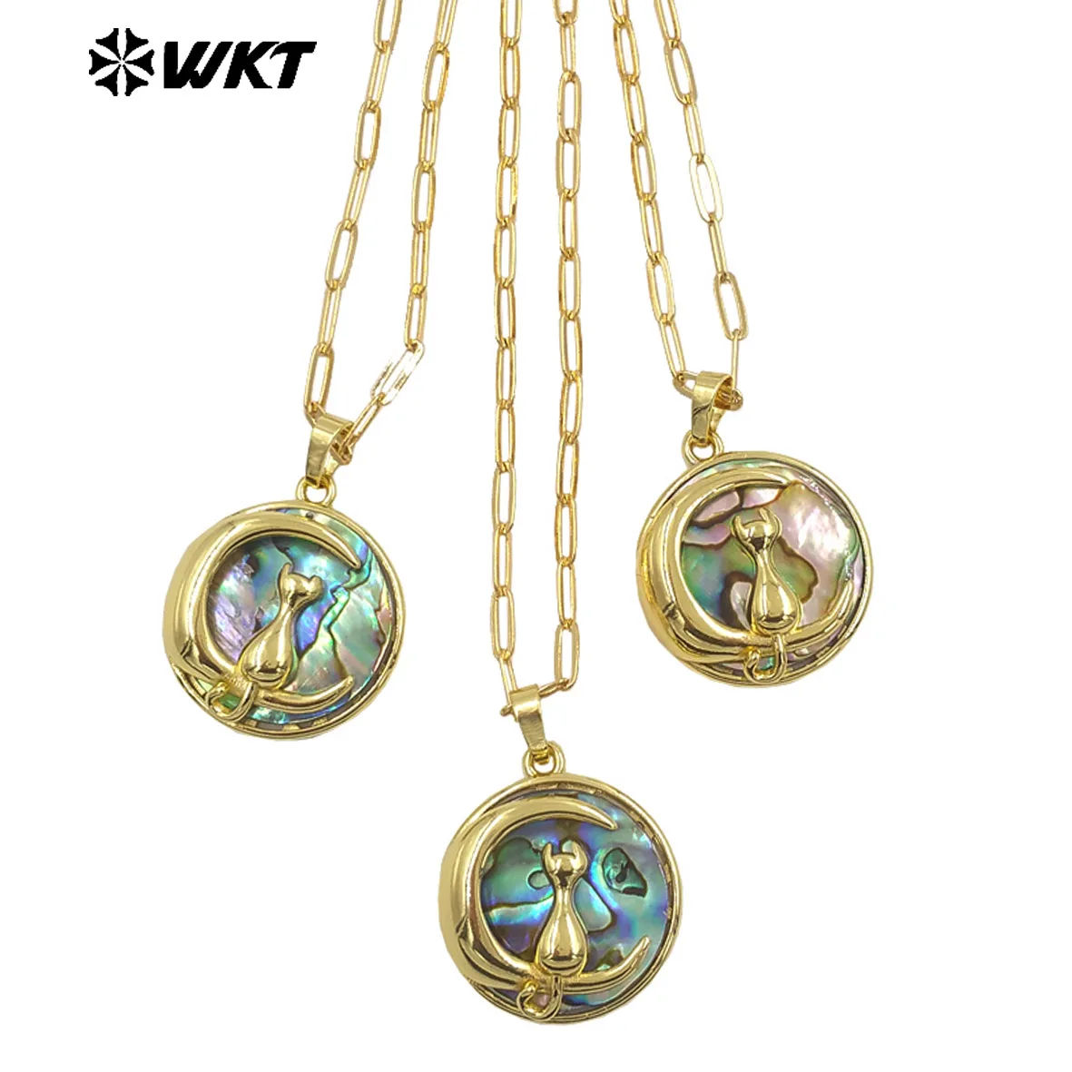 

WT-JN332 Новейший дизайн из ракушки морского ушка 18-дюймовое ожерелье круглой формы с позолотой 18 карат для женщин на каждый день ACC