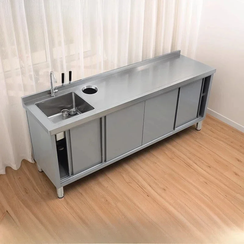 

Home WL Stainless Steel Sink Console Integrated Storage Vegetable Basin Stove Cabinet
