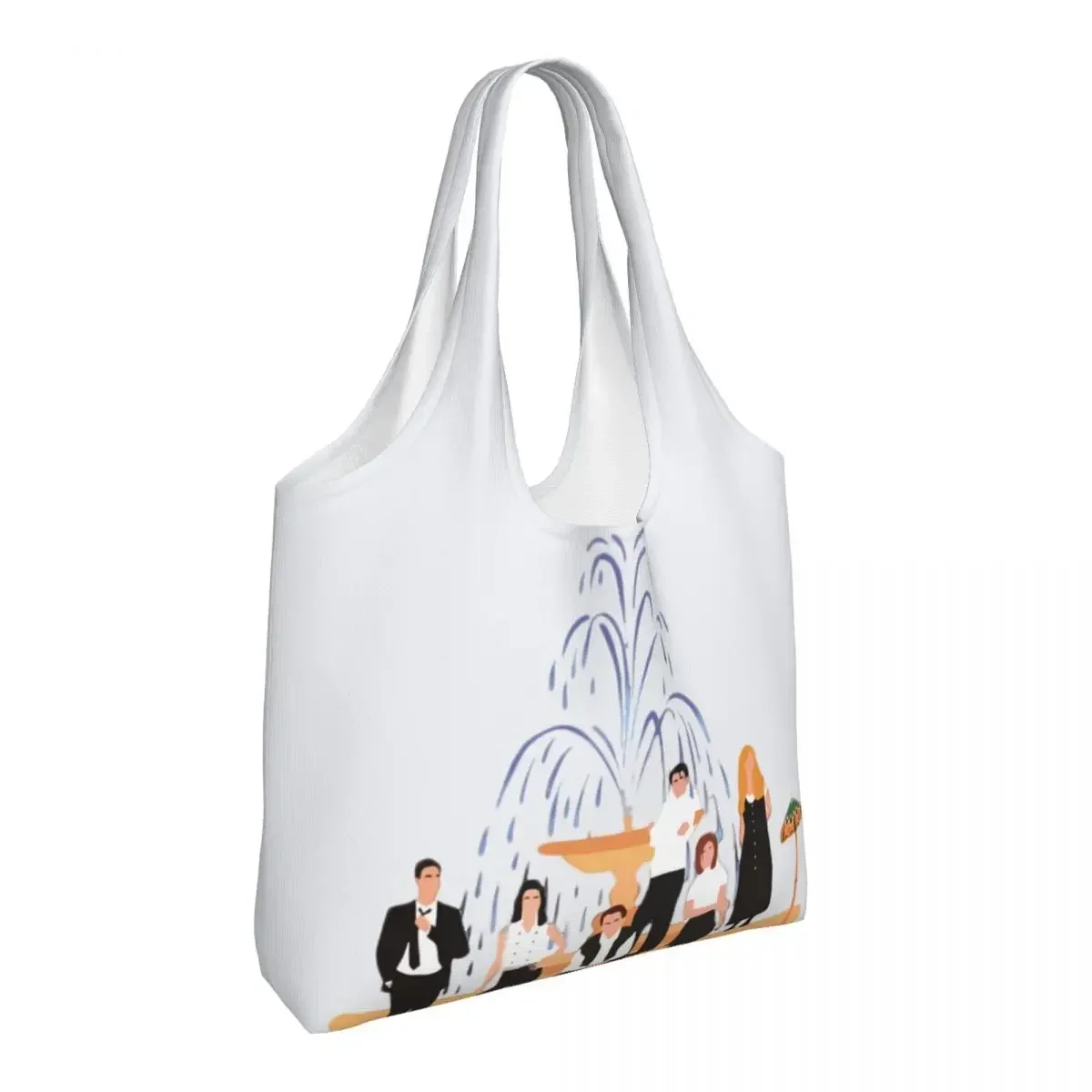 Reusable Friends TV Show Shopping Bag Women Canvas Shoulder Tote Bag Portable Groceries Shopper Bags Photography Handbags