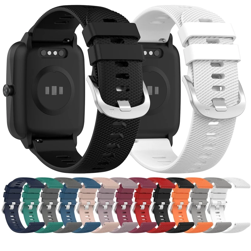 M6CA Replacement Wristband Silicone Strap Sweat-proof Bracelet Compatible with SW021/SW025/SW01/SW023/Uwatch 3 Smartwatch