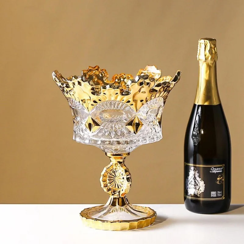 

Enamel Crown Fruit Bowl Palace Style Popular European High-footed Fruit Plate Exquisite Living Room Decoration Ornament