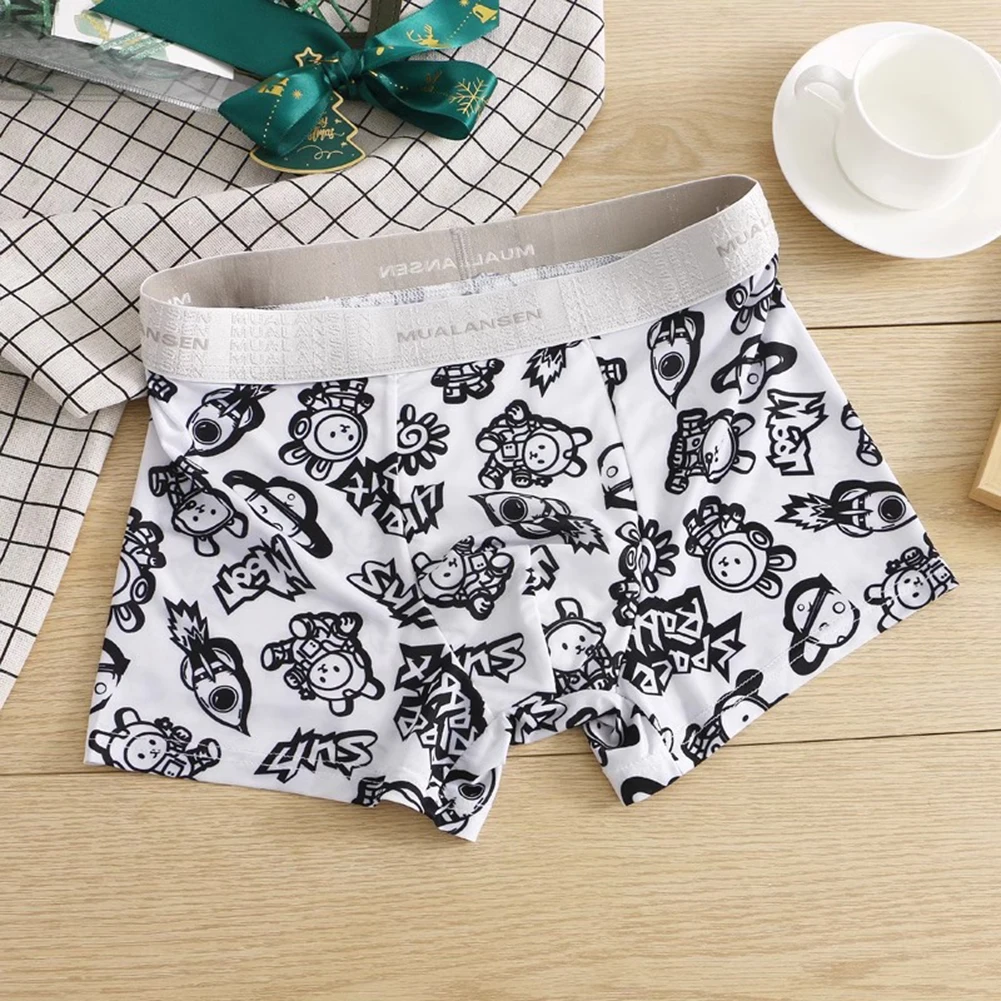 

Men Print Thin Breathable Quick Dry Pouch Underwear Underpants Panties Boxershorts Trunks Flat Corner Panties For Men