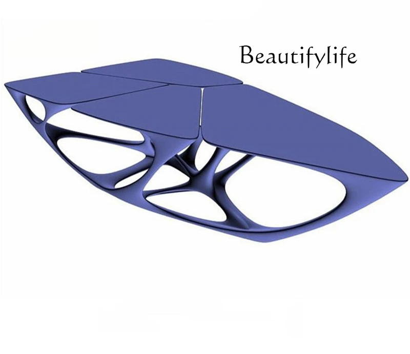 

Modern art personality triangle special-shaped crack hollow coffee table