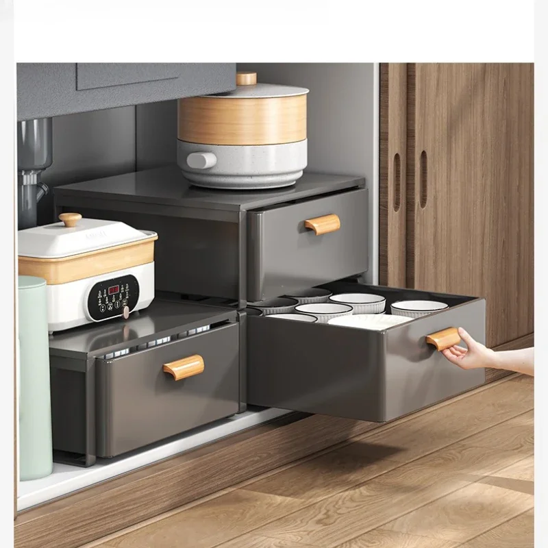 

Firm Kitchen Pull Down Sink Shelf Cabinet Layered Shelf Storage Shelf Drawer Storage Shelf Factory
