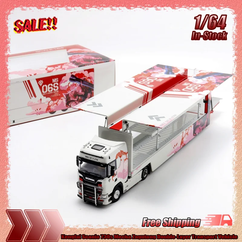

New Kengfai 1:64 Scanio 730s Mecha Zagutong Double-Layer Transport Vehicle Alloy Miniature Die-Casting Car Model Custom Toy Gift