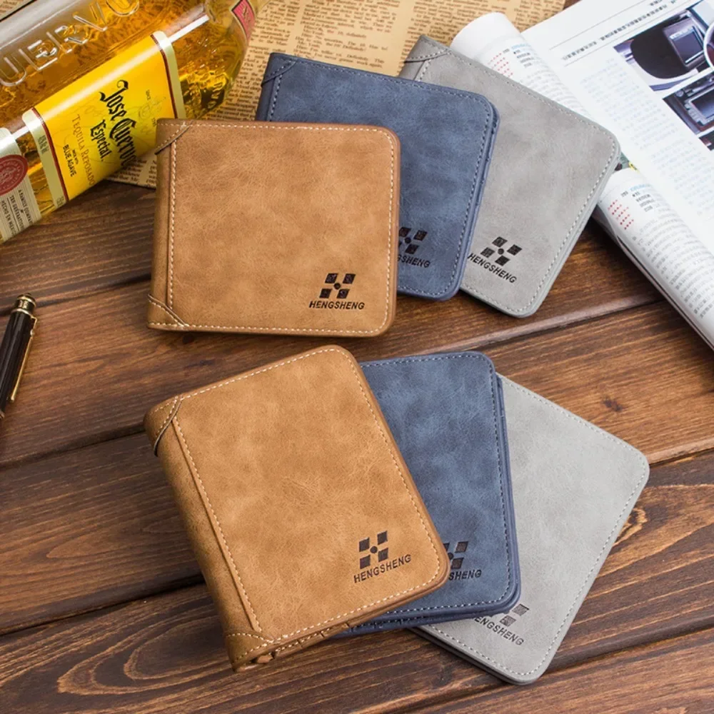 

Men's Wallet Leather Billfold Slim Hipster Cowhide Credit Card/ID Holders Inserts Coin Purses Luxury Business Foldable Wallet