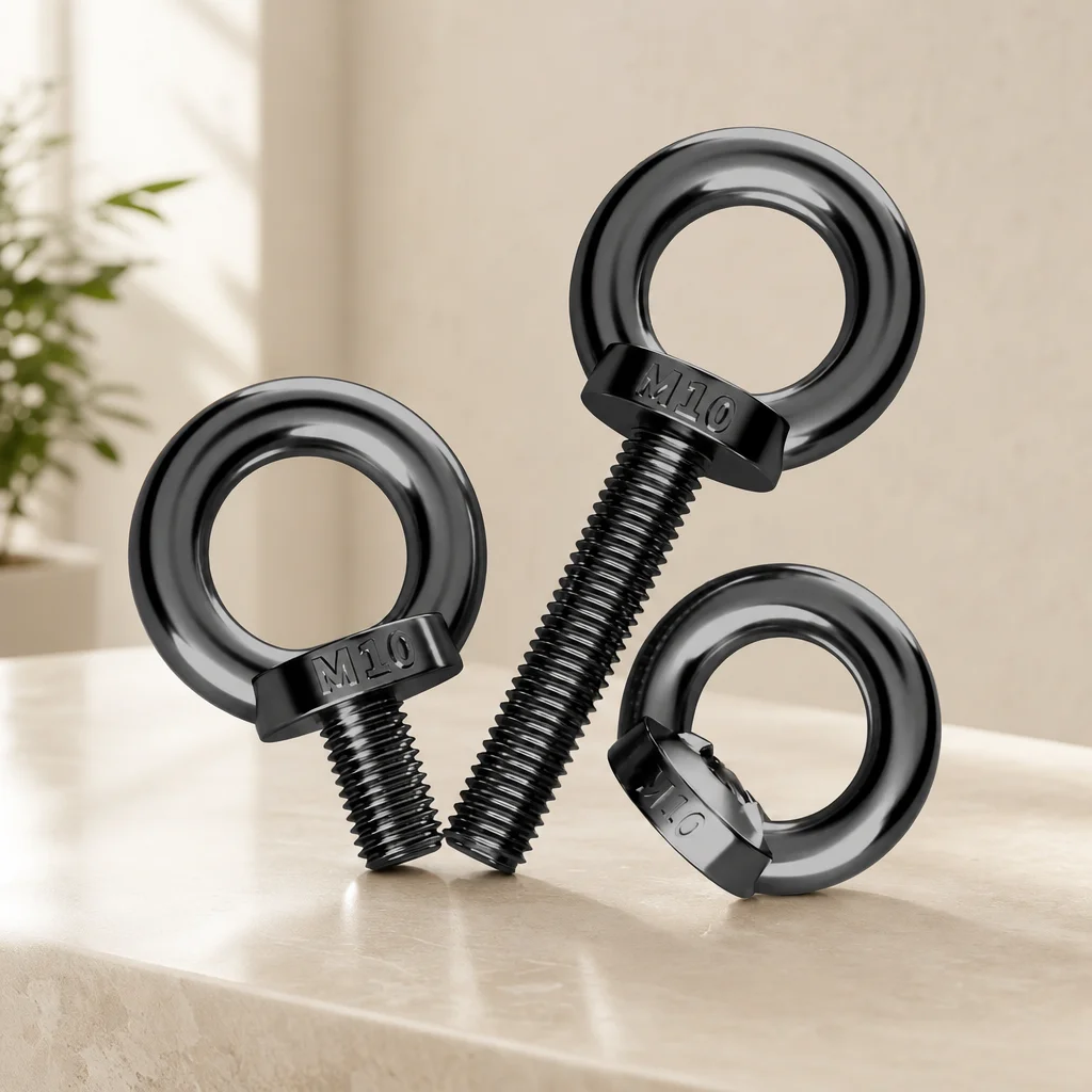 Yiqianyuan M3-M20 Black 304 Stainless Steel Ring Lifting Eyebolt Marine Lifting Eye Screws Nuts Set