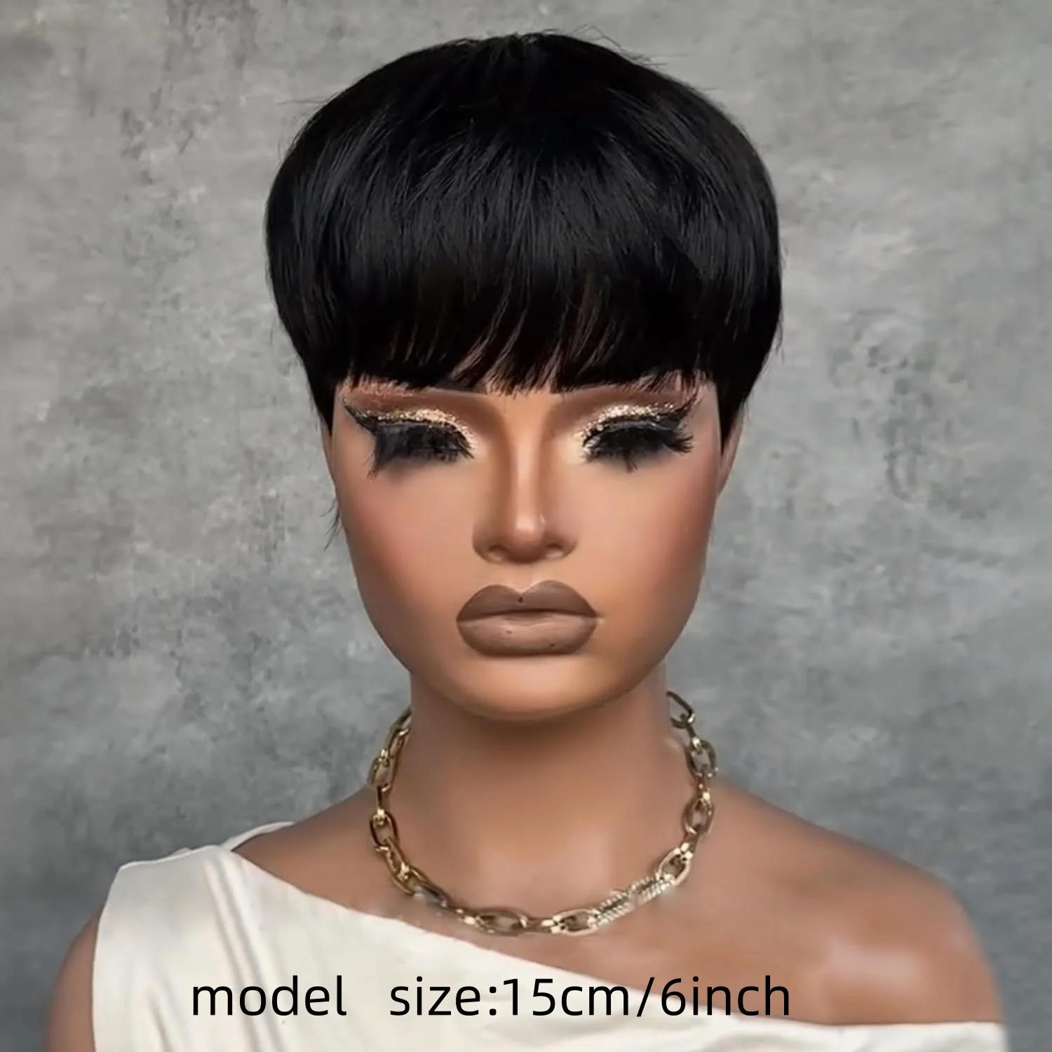 Pelucas de corte Pixie para mujeres Pelucas de cabello humano con corte Pixie Pelucas de capas cortas hechas a máquina