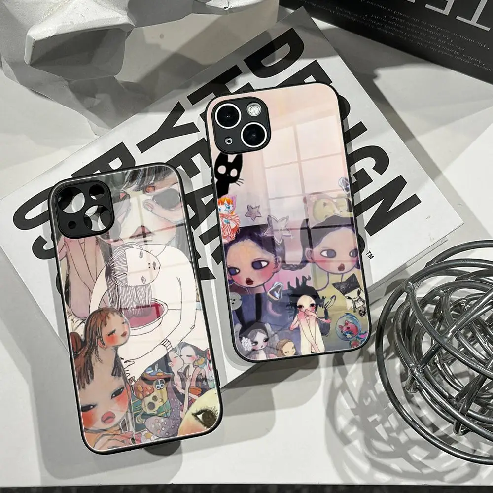 Selling Aya Takano Japanese painter Phone Case Tempered Glass Shell FOR IPhone 16ProMAX 12 17Pro Air 15 16 Plus 13 Pro MAX Cover