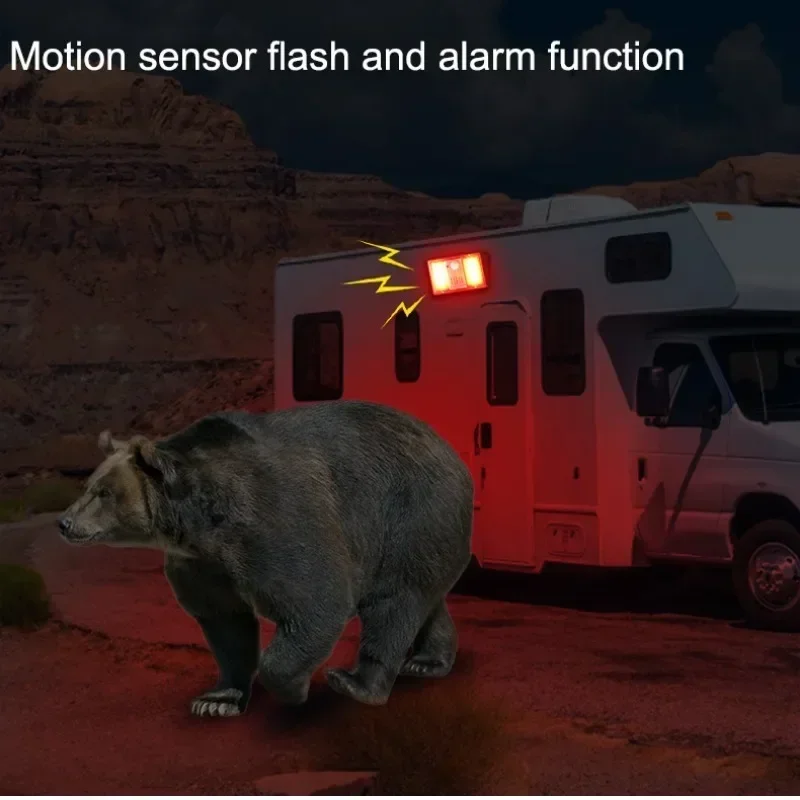 129DB Motion Sensor Alarm Detector Remote Control Security Alarm Lamp For Home Yard Outdoor Solar Light