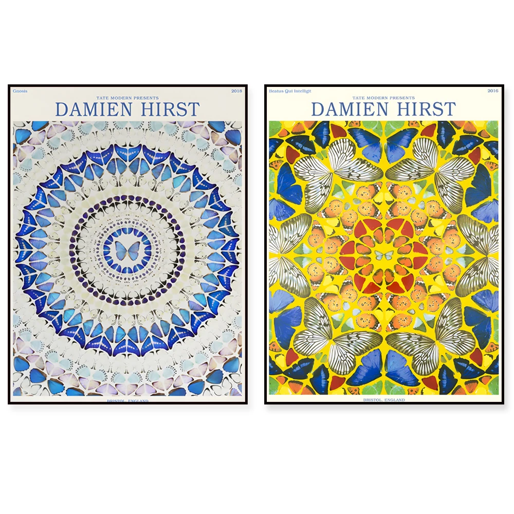 Impresiones de Damien Hirst, impresiones de la Basílica de San Pedro, impresiones de Gnosis, mariposa azul, patrón de mariposa cardenal, póster de arte moderno
