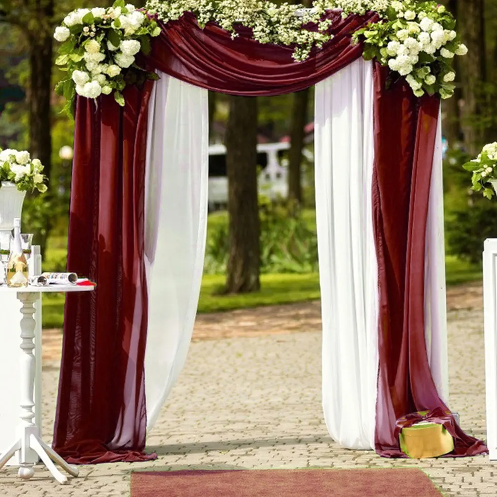 2 шт., полиэстеровая арка, драпировка, прочность, не линяющий свадебный декор, шифоновая ткань, драпировка, занавеска, бежевый