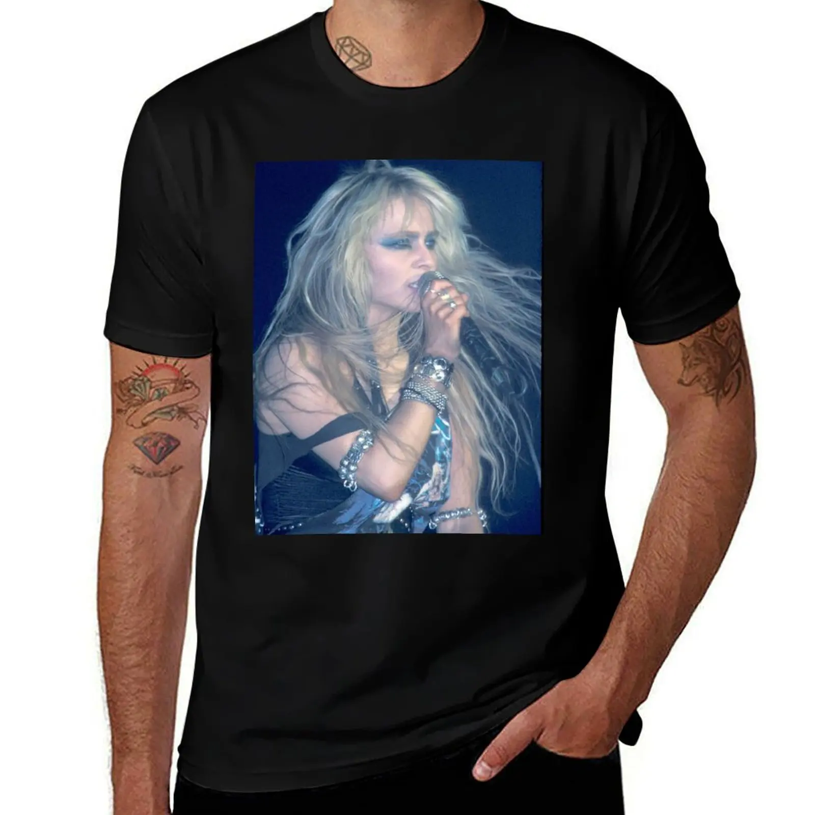 Doro Pesch Warlock Photograph T-Shirt Casual Everyday Short Sleeve T-Shirt