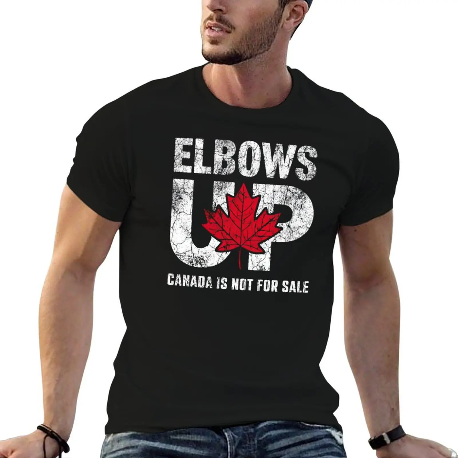 

Elbows Up Canada Vintage Distressed Canadian Pride T-Shirt t shirt man designer man t shirts high quality luxury brand T-Shirt