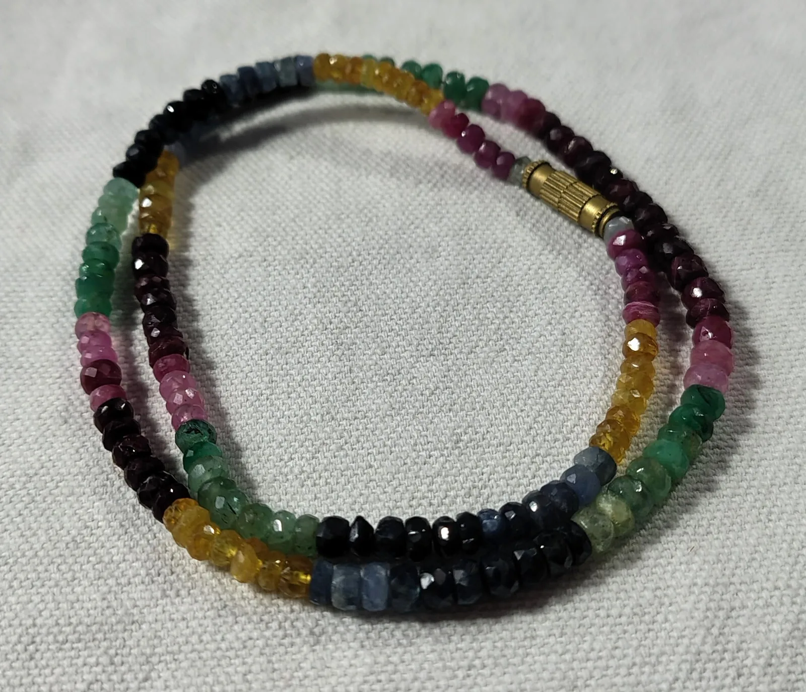 

Natural Sapphire Gemstone Round 5 mm Beads 925 Silver 12/40" Strand Necklace