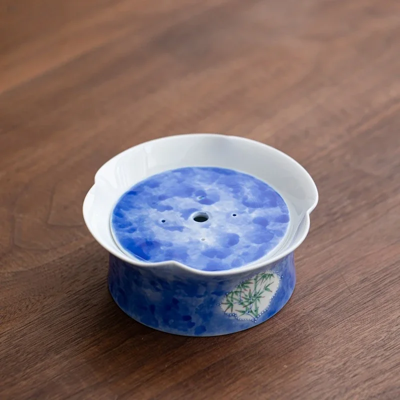 Hand Painted Underglaze Blue Bamboo Shadow Ceramic Tea 6 Hand Painted Underglaze Blue Bamboo Shadow Ceramic Tea