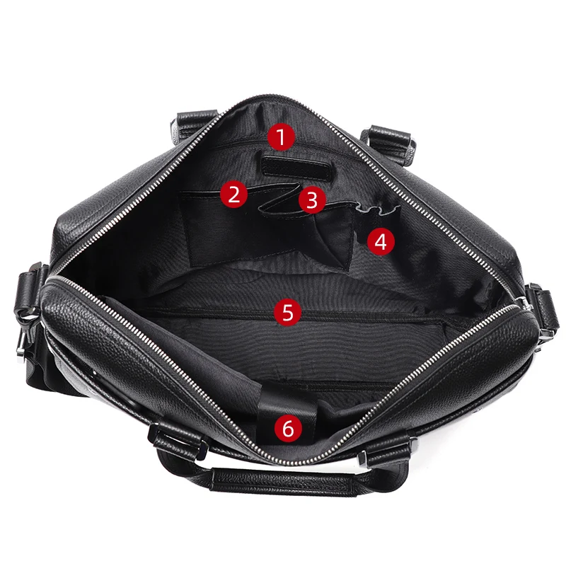 Brand Natural Genuine Leather Men bag 15 inch Laptop Bag Handbags Fashion Business Briefcases Large Capacity Shoulder Bags