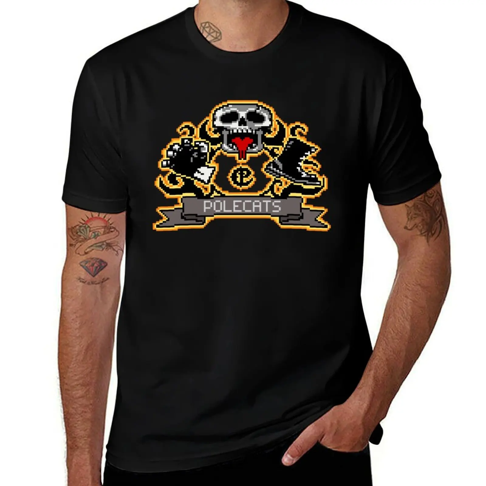 Full Throttle Polecats Retro Pixel DOS game fan T-Shirt Summer Holiday T-Shirt