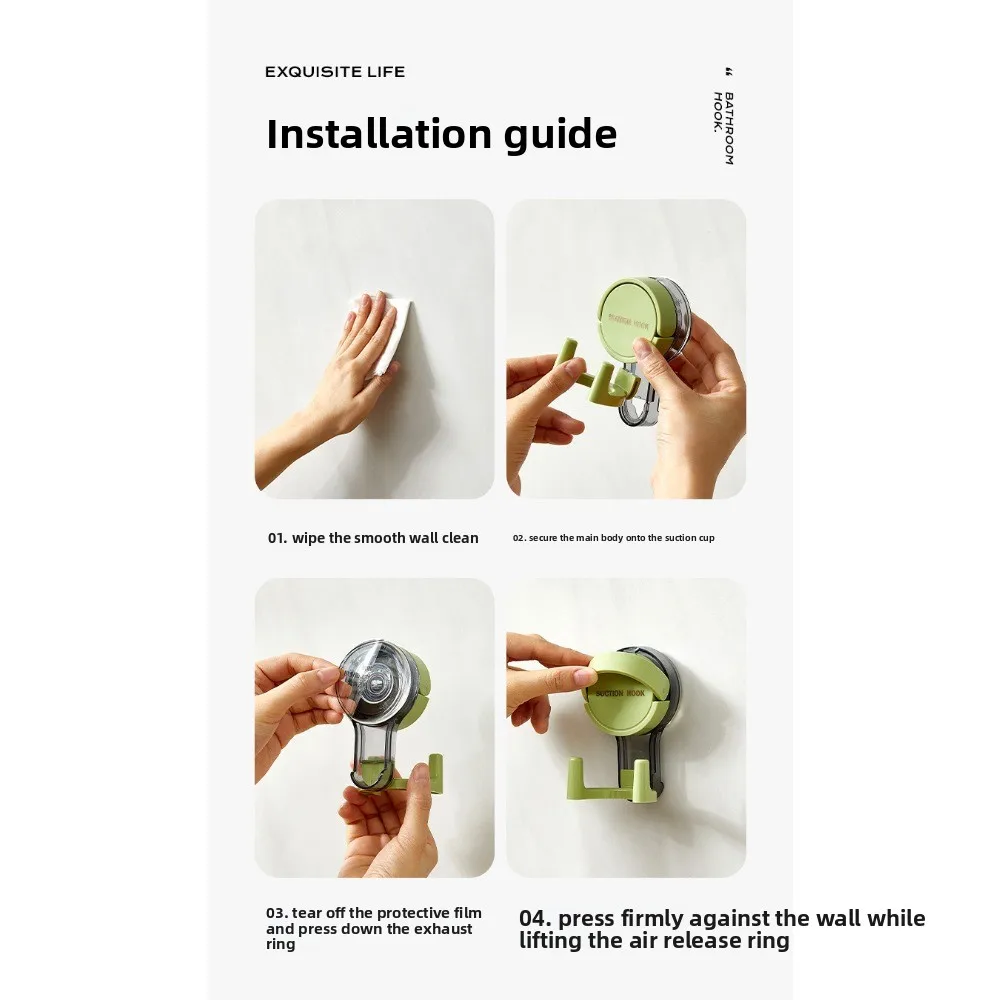 Waterproof Vacuum Suction Cup Hooks Strong No Drill Adhesive Towel Holder Kitchen Bathroom Wall Mount Removable Reusable view 6