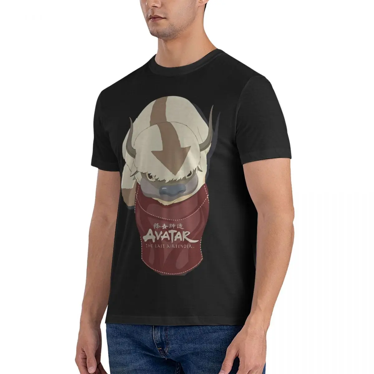 Men's Appa Pocket T Shirts Avatar The Last Airbender Pure Cotton Clothes Creative Short Sleeve Round Collar Tees Summer T-Shirts