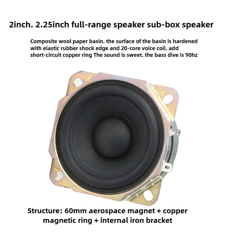 SOTAMIA 2 Stück 2,25 Zoll Full Range Lautsprecher 4 Ohm 10 W verzogener Winkel Verbundwolle Kegel Lautsprecher Bluetooth Lautsprecher Reparatur