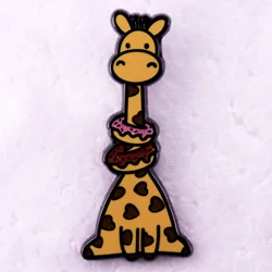 Cute Donut Giraffe Enamel Pin Brooch Jewelry Gifts
