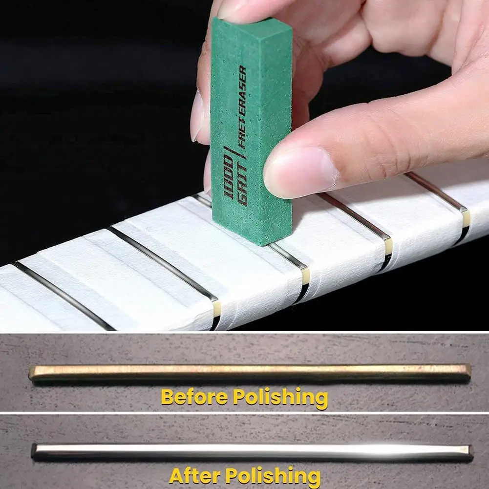 3 PCs Fret Polishing Erasers String Polishing Abrasive Rubber Blocks Guitar Musical Instrument Rust Remover Brush Fret Erasers